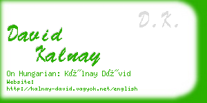 david kalnay business card